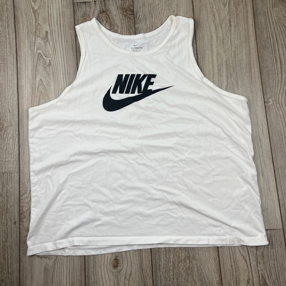 Nike White Logo Muscle Tank Men’s 4XL Sleeveless Gym Top